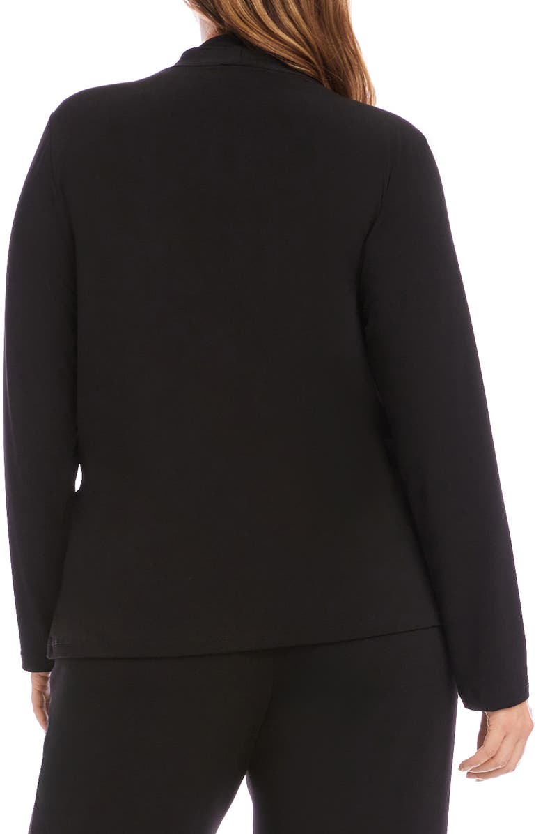 Karen Kane Travel Jersey Faux Wrap Top, Alternate, color, Black