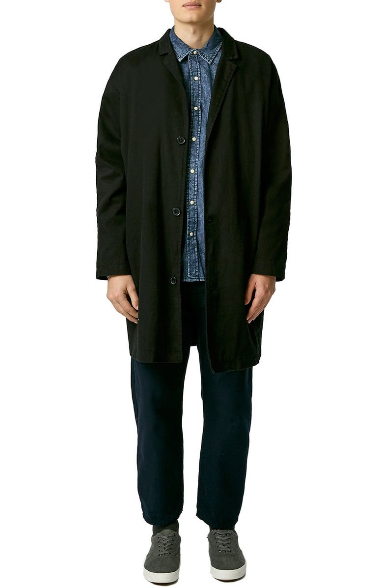 Topman Acid Wash Denim Western Shirt, Alternate, color,