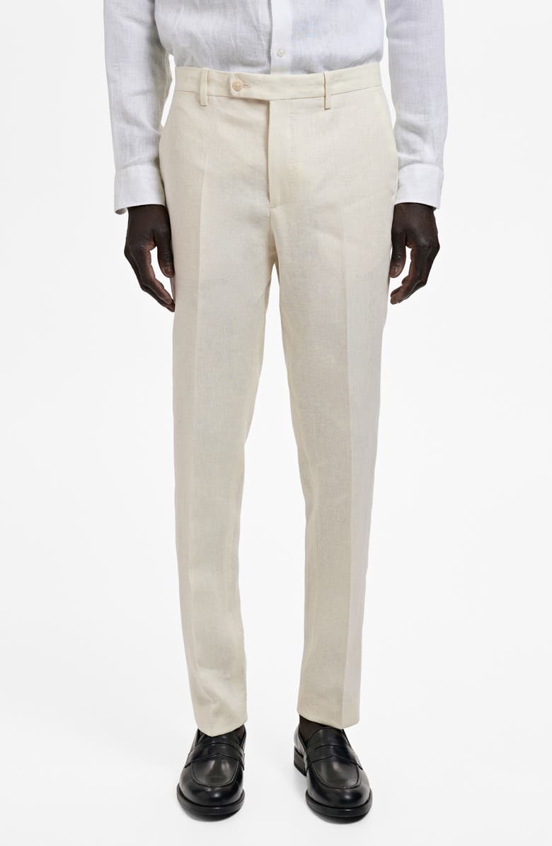 MANGO Slim Fit Suit Pants, Main, color, Ivory White