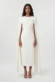 Karen Millen Cape Mesh Midi Dress