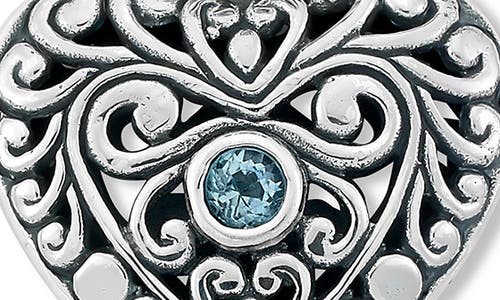Samuel B. Sterling Silver Blue Topaz Heart Pendant In Metallic