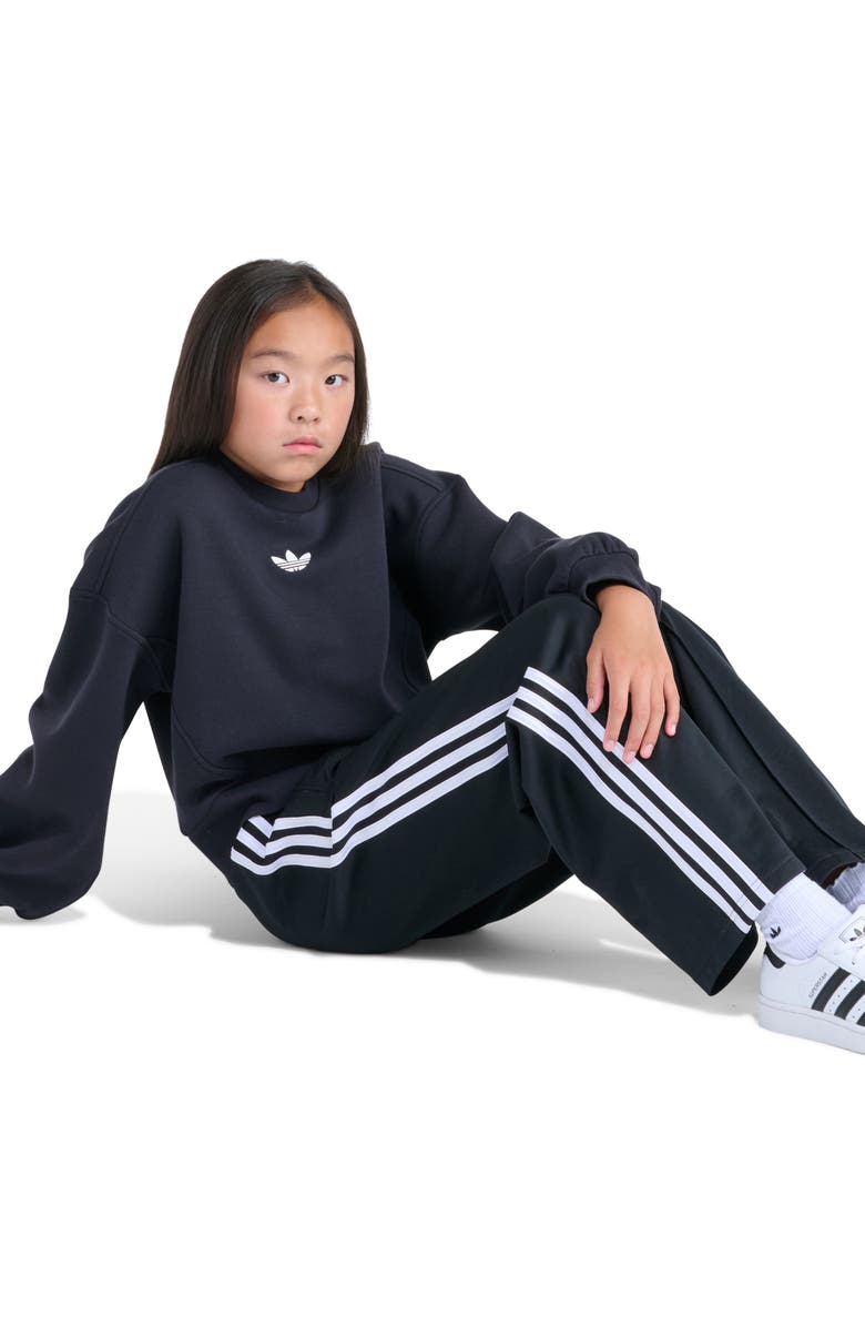 adidas Kids' Firebird Wide Leg Track Pants, Alternate, color, Black