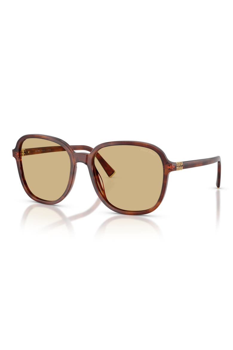 58mm Polarized Pillow Sunglasses, Alternate, color, STRIPED TOBACCO / YELLOW
