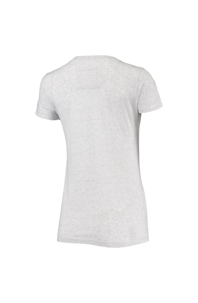 HOMEFIELD Women's Homefield Gray West Virginia Mountaineers Block Basketball Logo Vintage Tri-Blend T-Shirt, Alternate, color,