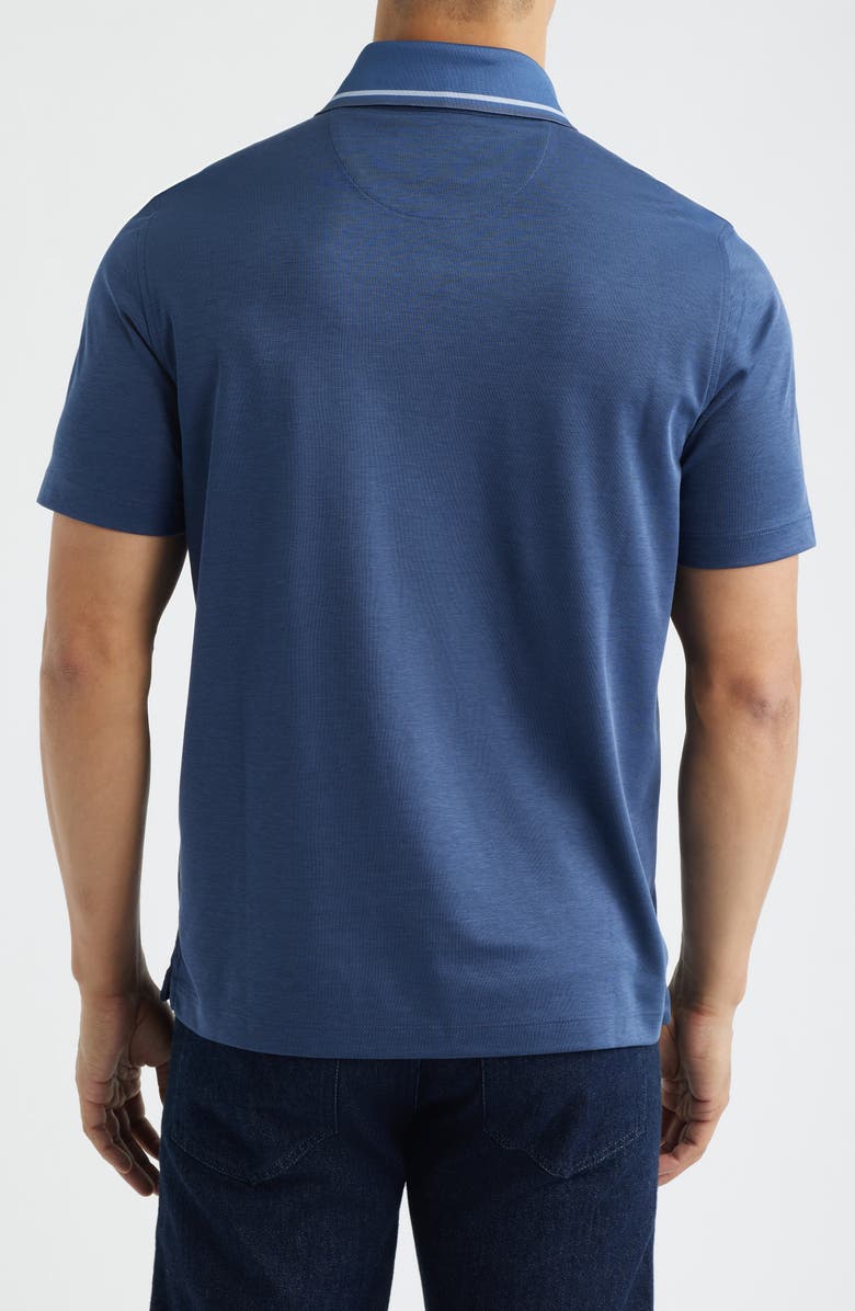 Johnston & Murphy Tipped Contrast Collar Polo, Alternate, color, Navy