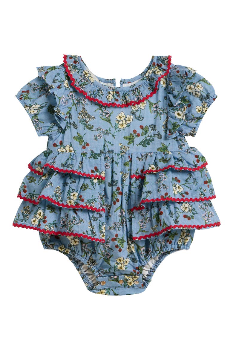 Ivy Floral Print Romper, Main, color, BLUE/ RED