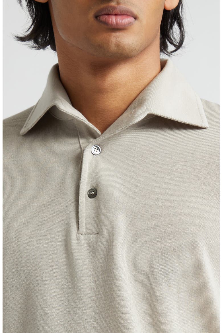 Merino Wool Polo Sweater, Alternate, color, STONE