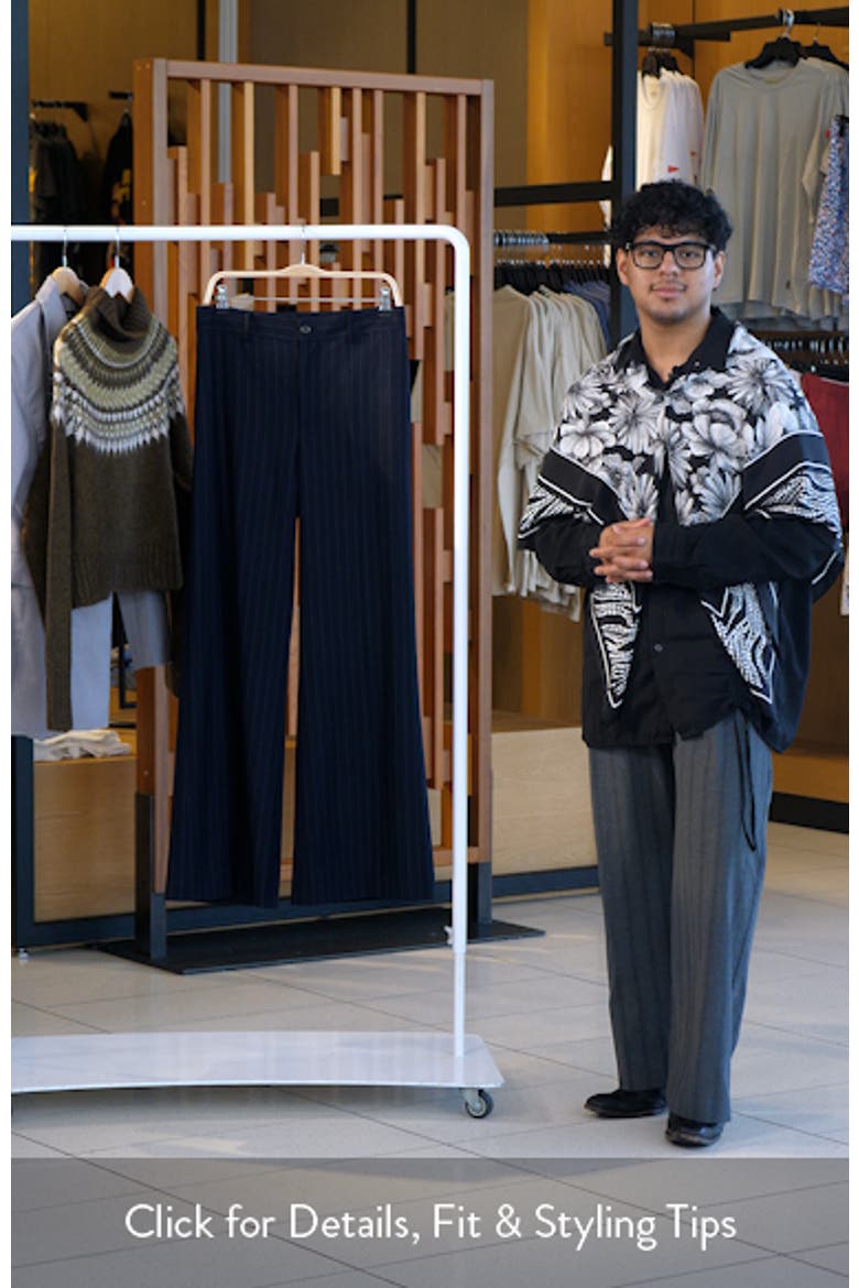 Wool Blend Twill Wide Leg Suit Pants video