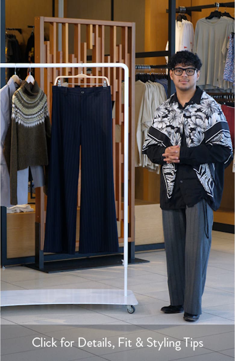 Wool Blend Twill Wide Leg Suit Pants, sales video thumbnail