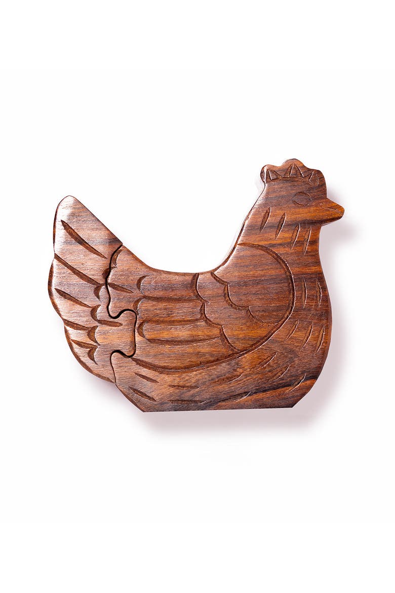 Chicken Puzzle Box - Hand Carved Wood, Main, color, Hand Carved Wood