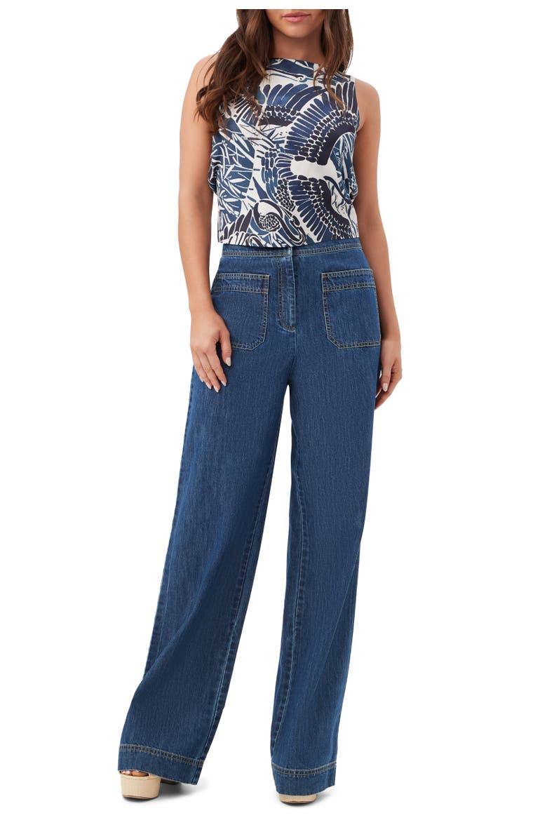 Trina Turk Hakuto Open Back Printed Top, Alternate, color, Multi