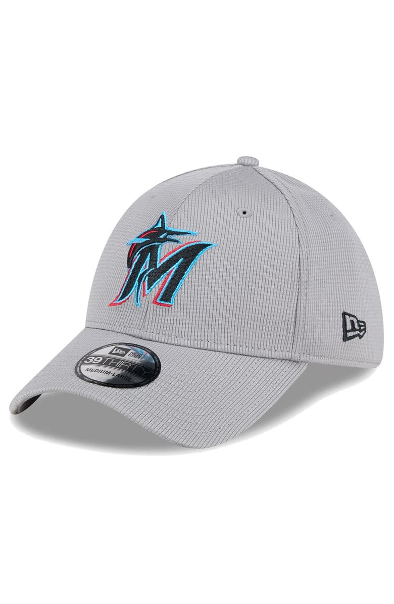 New Era Men's New Era Gray Miami Marlins Active Pivot 39THIRTY Flex Hat, Alternate, color, Gray