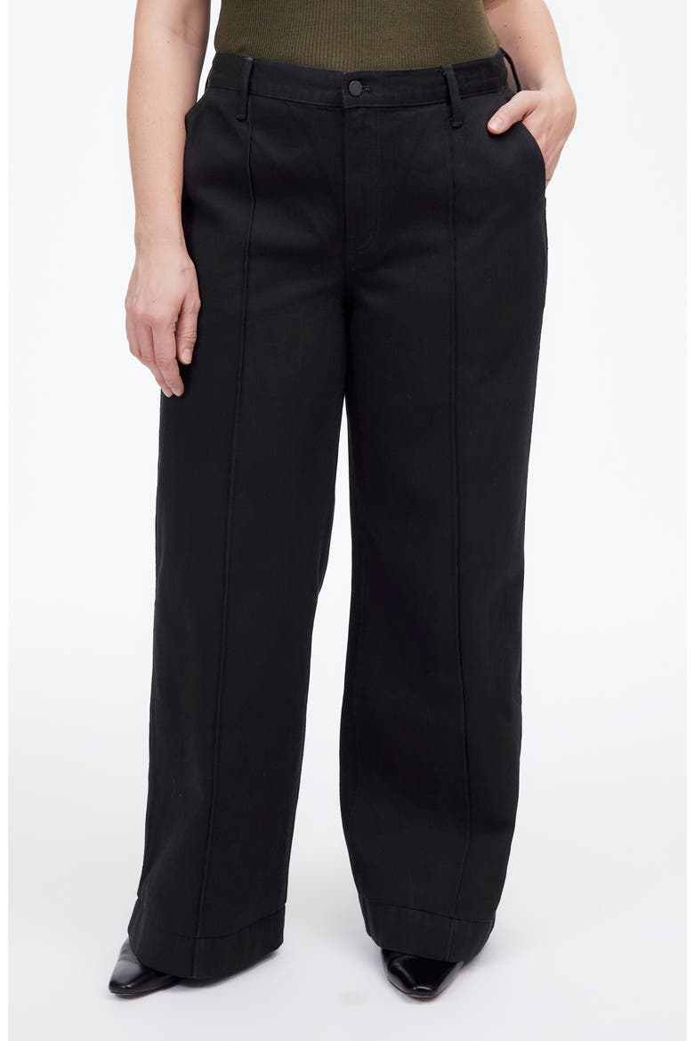 Superwide-Leg Trouser Jeans, Alternate, color, BLACK RINSE WASH
