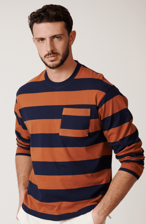 Leisure Lab Sienna Long Sleeve Box T In Brown