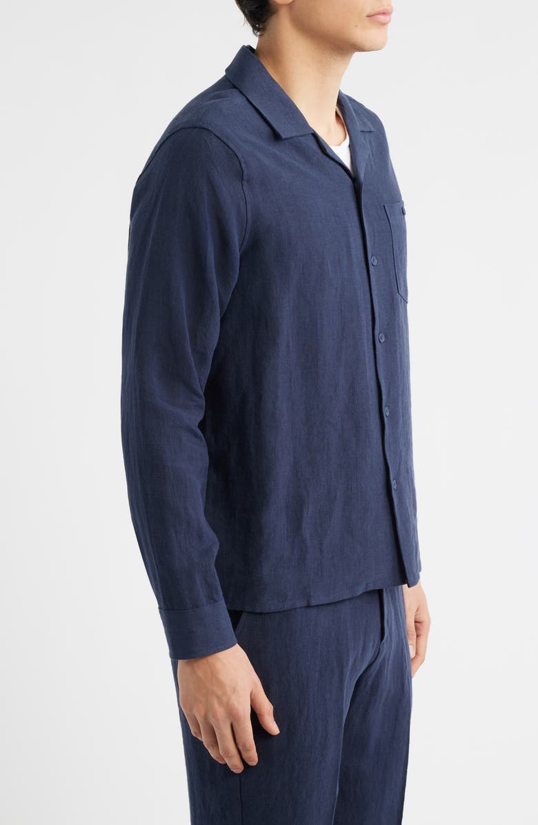 Percival Linen Shirt, Alternate, color, Navy