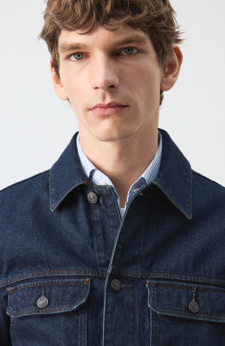 MANGO Cotton Denim Jacket, Alternate, color, Open Blue