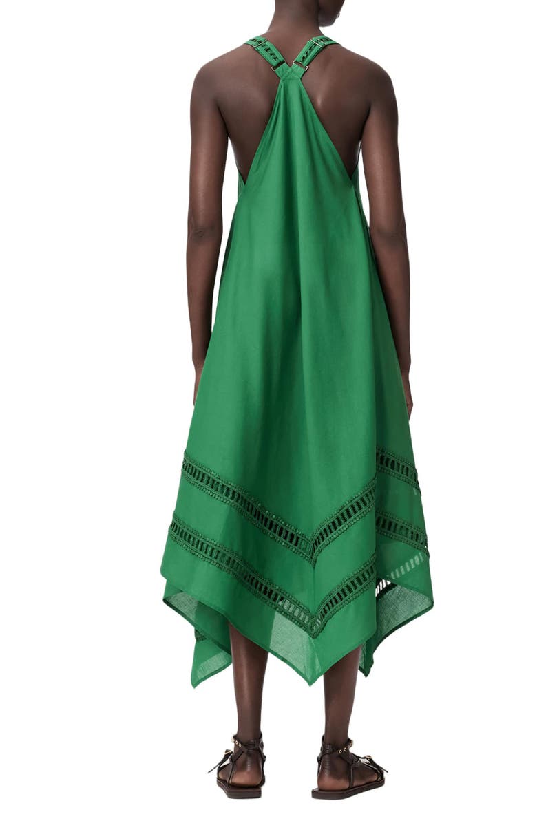 AllSaints Lil Handkerchief Hem Cotton Dress, Alternate, color, Apple Green