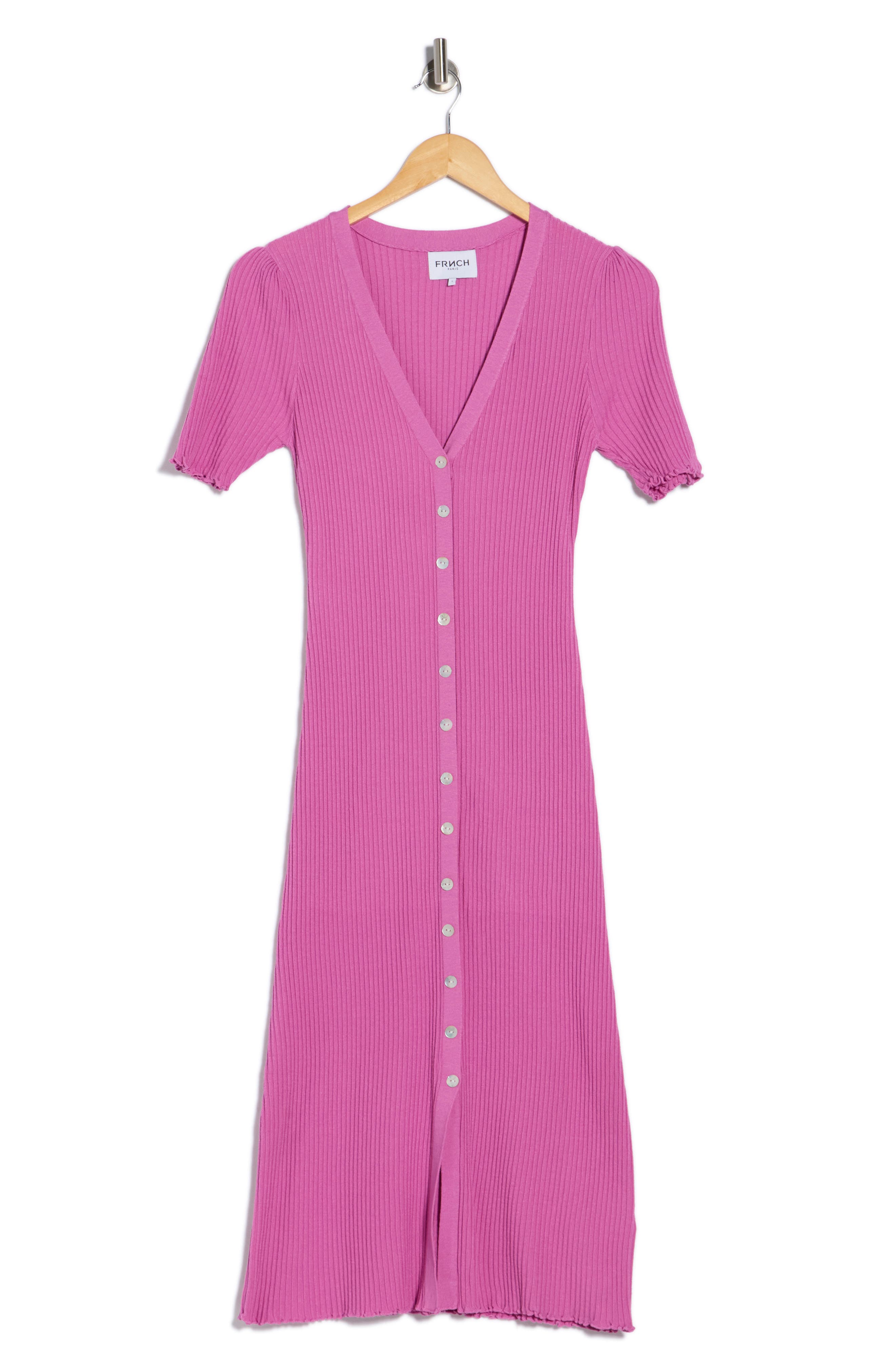 FRNCH Lydia Short Sleeve Ribbed Sweater Dress