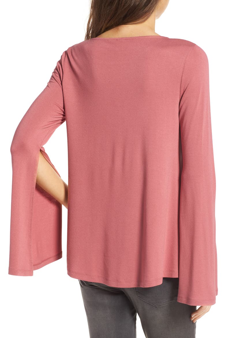 Split Sleeve Tee, Alternate, color, PINK MAUVE