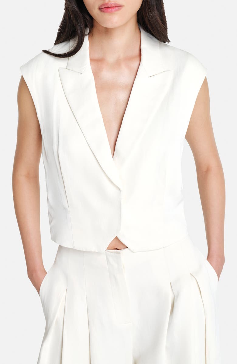 TWP Katie Crop Vest, Main, color, Bone
