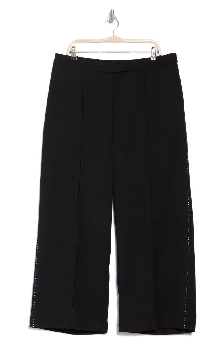 Adrianna Papell Stitch Wide Leg Pants, Main, color, Black/ Ivory