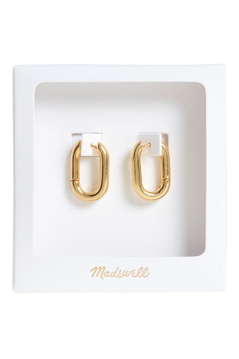 Carabiner Medium Hoop Earrings Gift Box, Main, color, VINTAGE GOLD