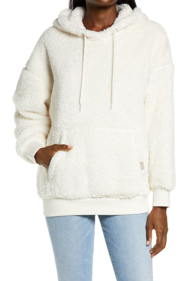 Lorya Double Face Fleece Hoodie, Main, color, CREAM