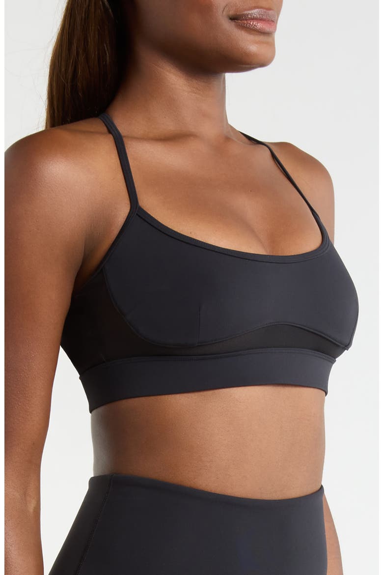 Sculpt Mesh Inset Sports Bra, Alternate, color, BLACK