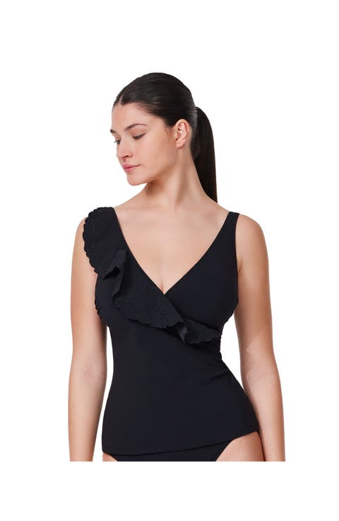 Bachelorette Ruffle V-Neck Surplice Tankini Top