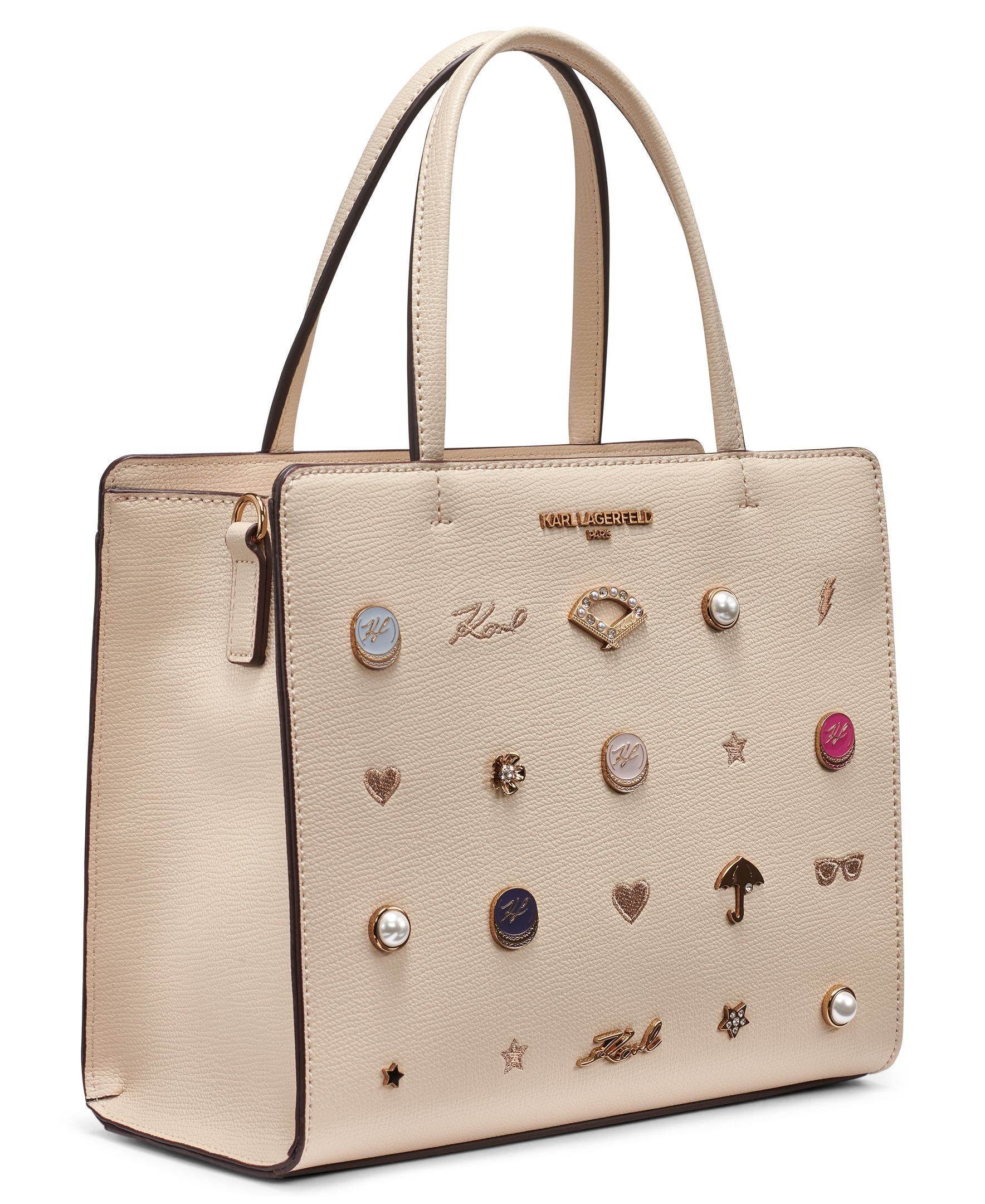 KARL LAGERFELD PARIS Maybelle Satchel, Alternate, color, Neutral Multi (Brie)