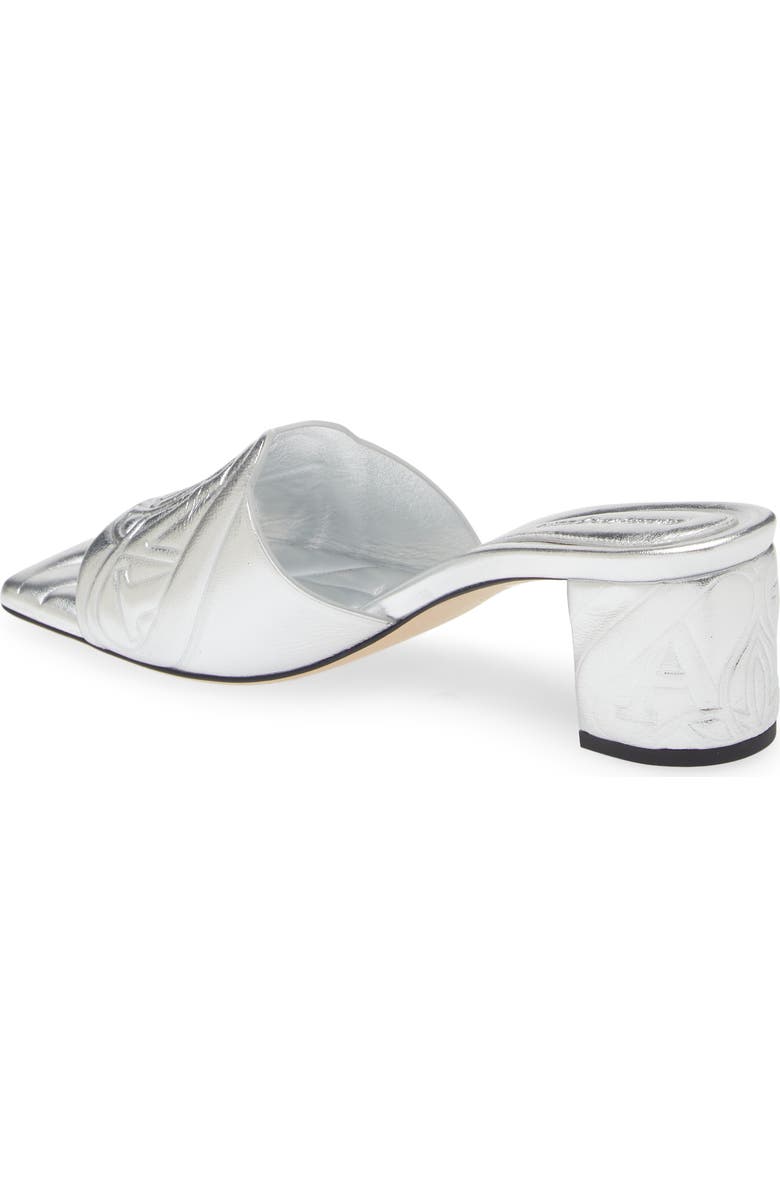 McQueen Seal Slide Sandal, Alternate, color, Silver
