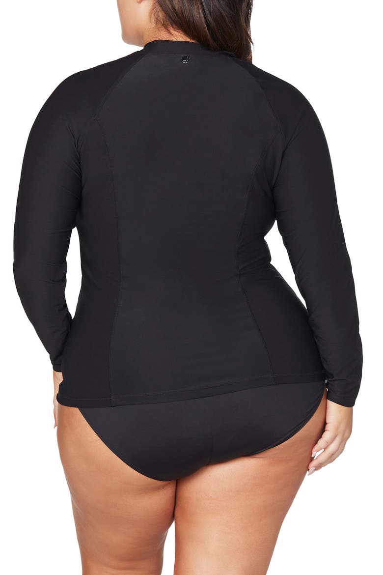 Sunsafe Zip Front Rashguard, Alternate, color, BLACK