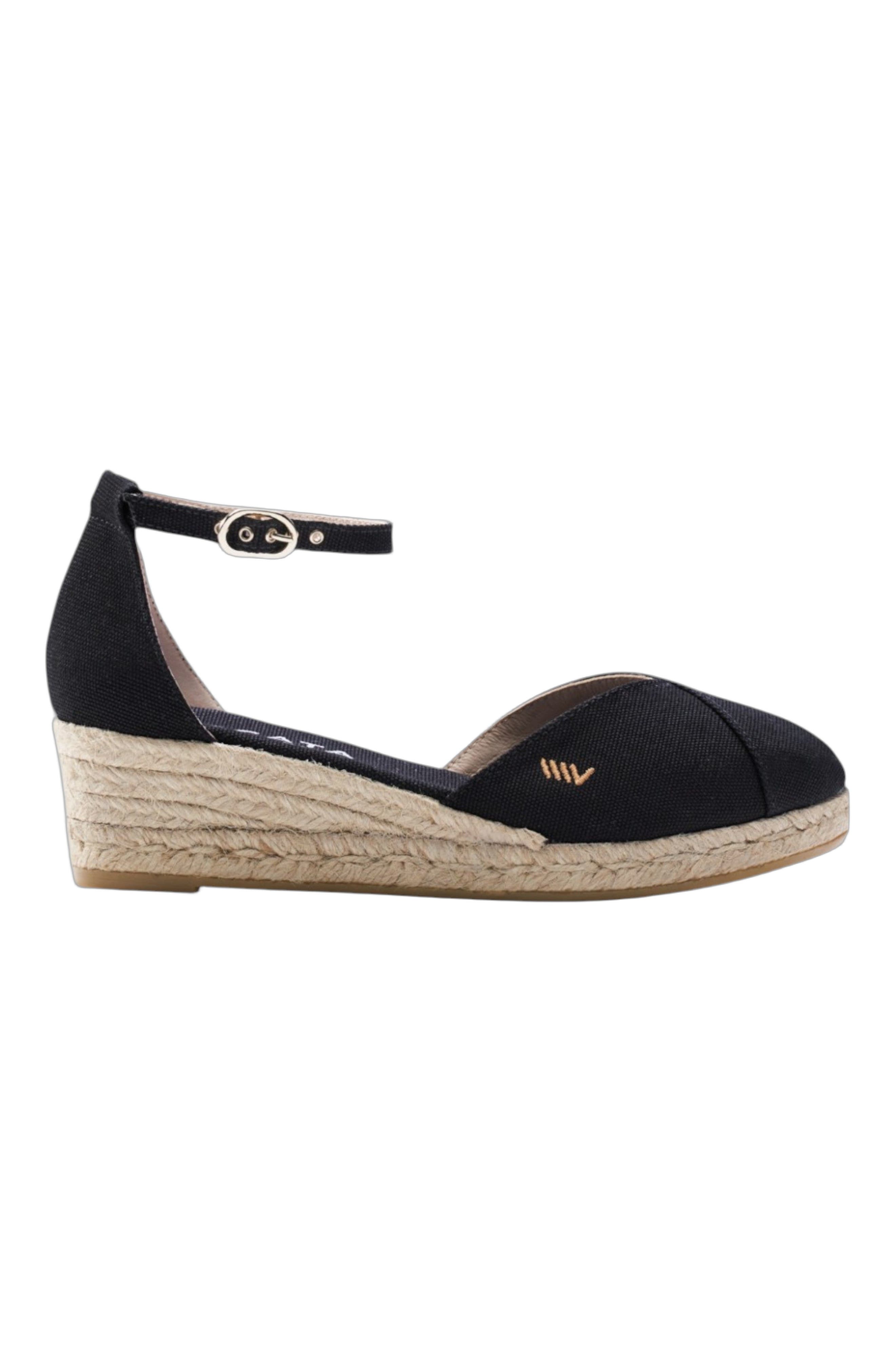 VISCATA Formiga Canvas Espadrille Wedges, Main, color, Black