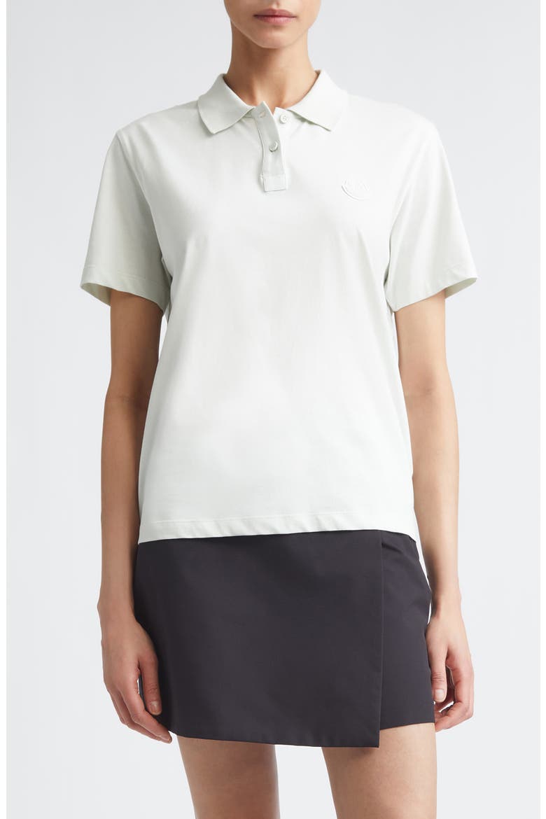 Pleated Back Mixed Media Polo, Main, color, ICE
