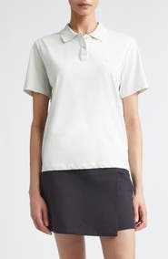 Moncler Pleated Back Mixed Media Polo