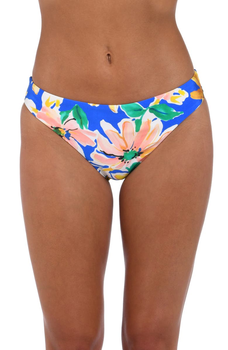 Sunshine 79 Sunflower Hipster Bikini Bottoms, Main, color, Blue Multi
