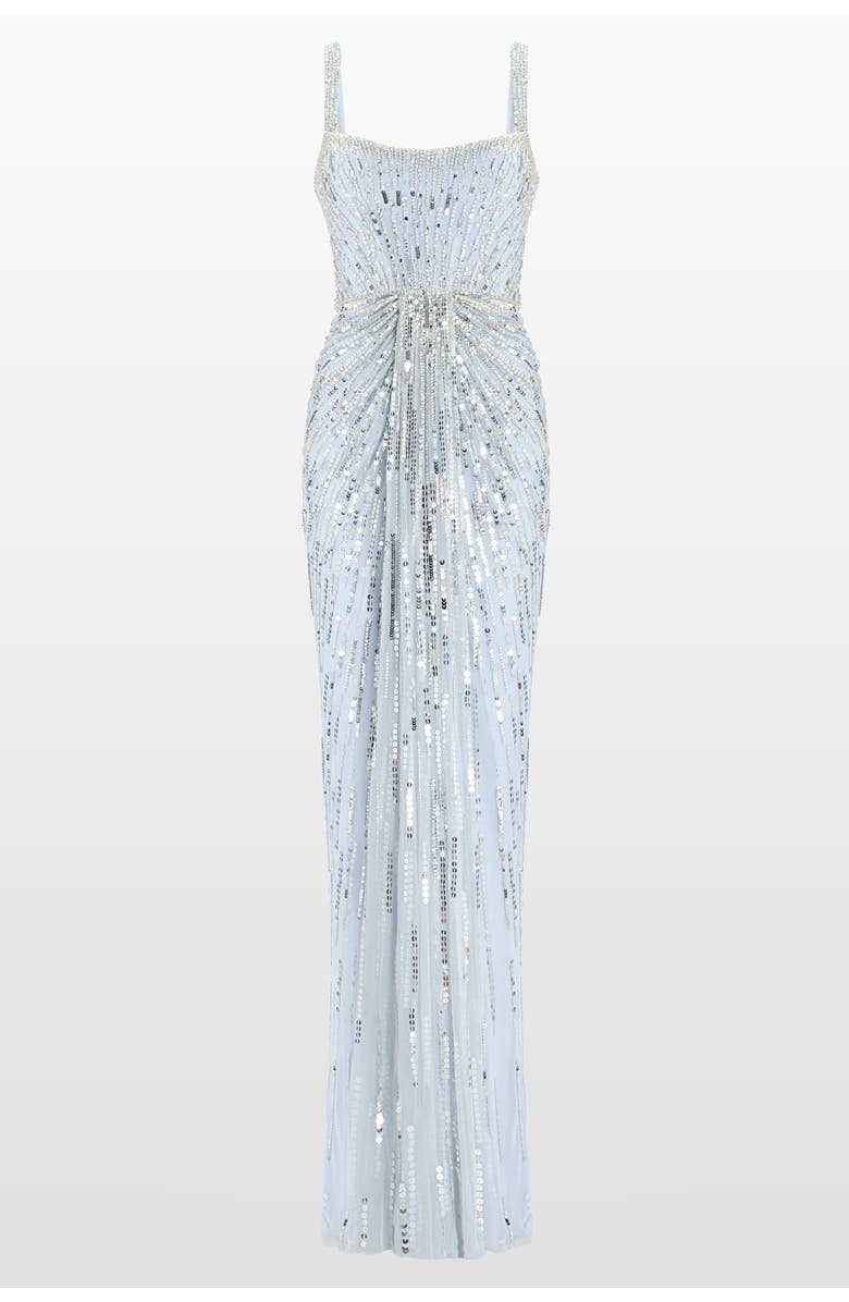 Jenny Packham Chrissy Sequin-embellished Dress, Main, color, Silver Lake
