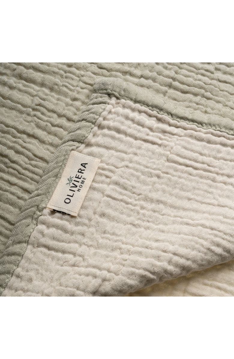 Olive & Linen Soho Supersoft 4-Layer Cotton Gauze Hand Towels - Set of 2, Alternate, color, Sage Green