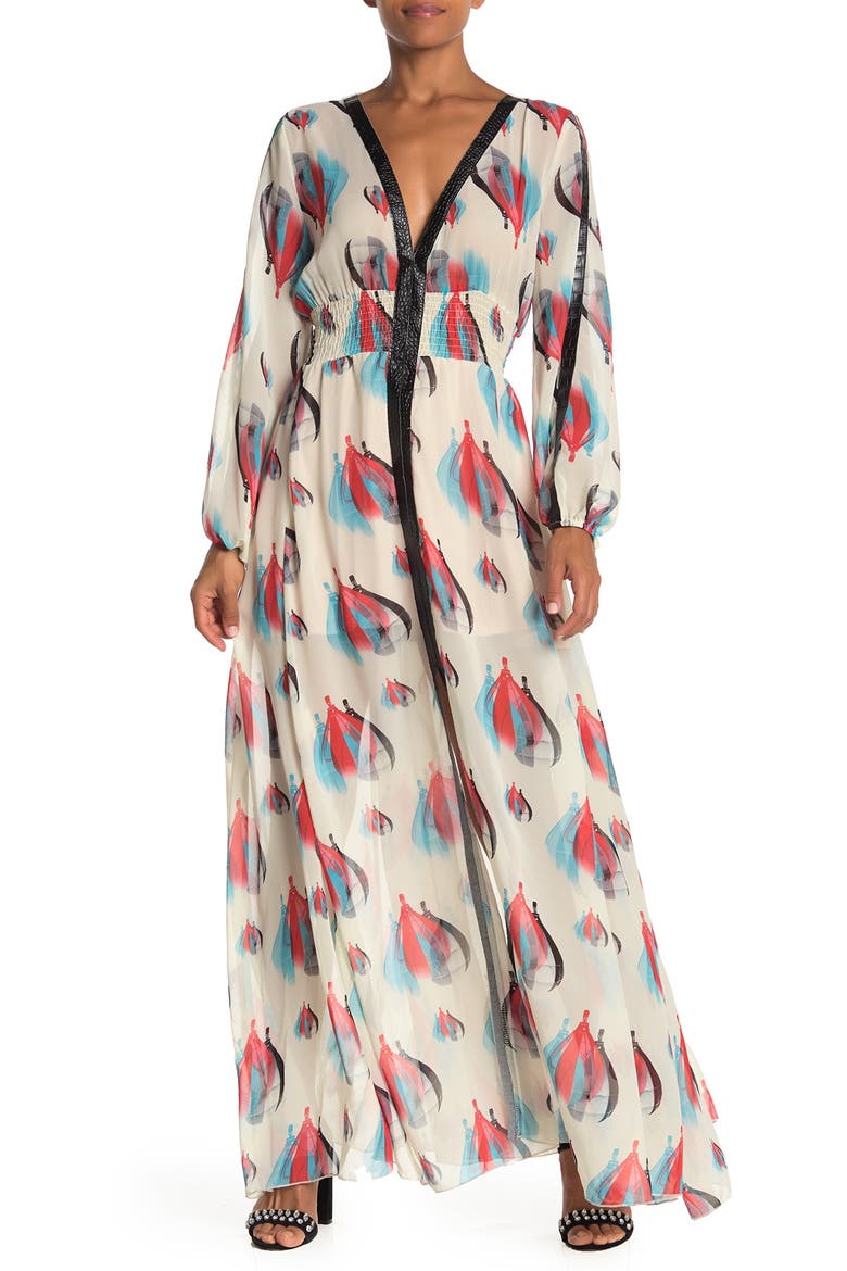 Balloons Printed Maxi Dress, Main, color, MINT
