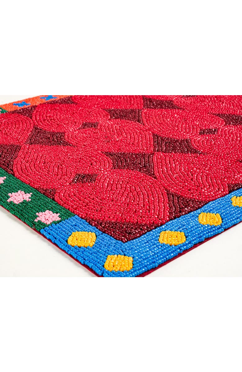 Zsa Zsa Zsu Dadri Beadded Placemat Heart 12X16 In, Alternate, color, Red