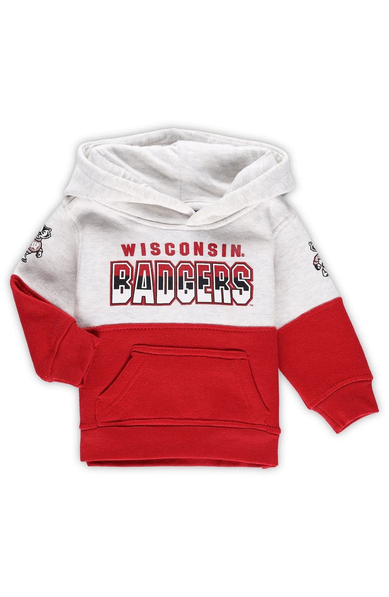 Outerstuff Infant Heather Gray/Red Wisconsin Badgers Playmaker Pullover Hoodie & Pants Set, Alternate, color, 