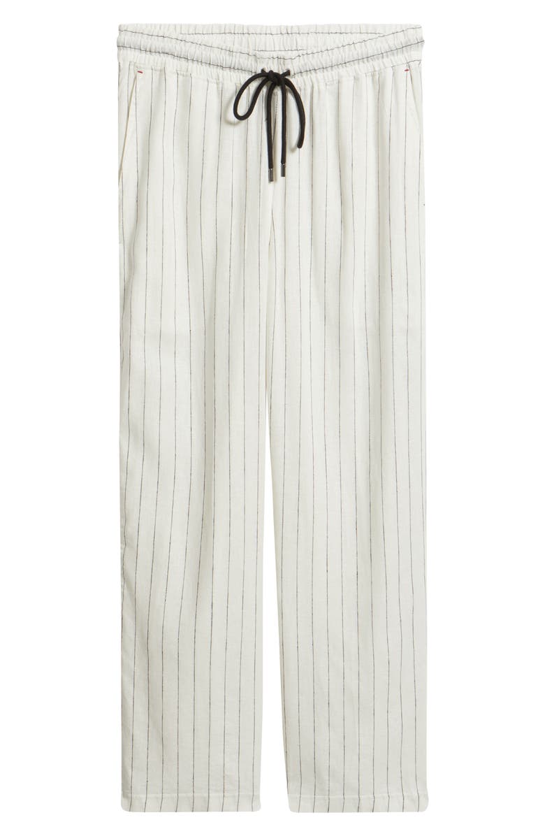 Daniel Buchler Stripe Linen Blend Drawstring Pajama Pants, Alternate, color, Iron Stripe