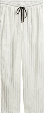 Daniel Buchler Stripe Linen Blend Drawstring Pajama Pants