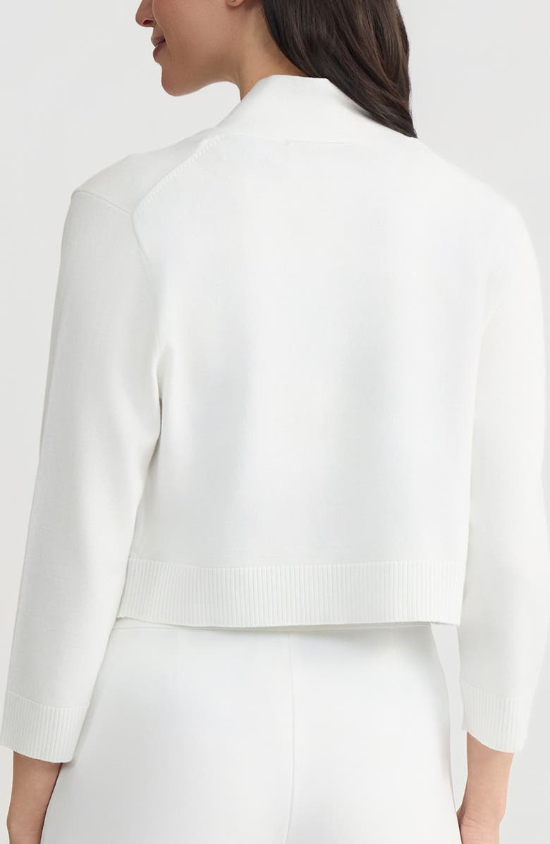 KASPER Kissing Front Crop Shrug, Alternate, color, Lily White