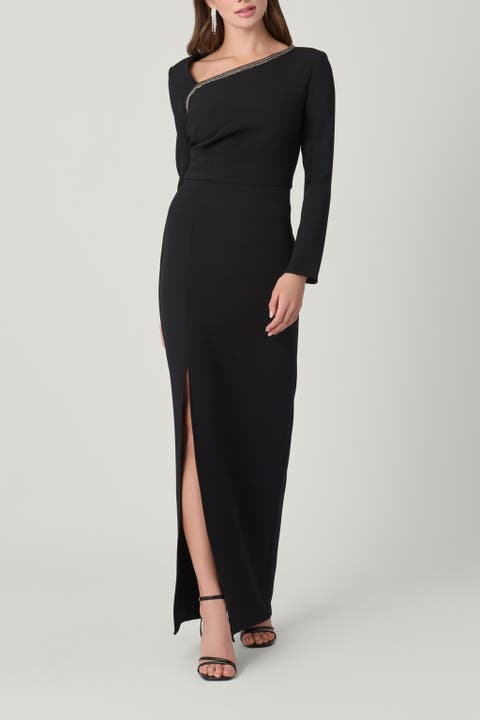 Embellished Stretch Crepe Midnight Macrae Dress