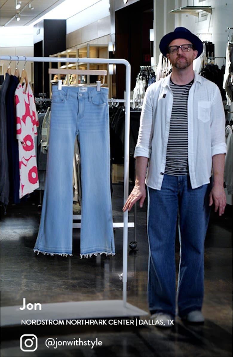 Le Easy Released Fray Hem Flare Jeans, sales video thumbnail