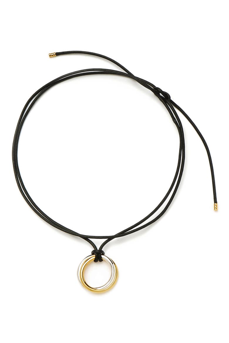Lucy Williams Entwine Circle Pendant Necklace, Alternate, color, MIXED GOLD/ SILVER/ BLACK