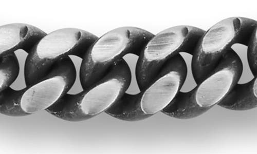 Yield Of Men Oxidized Sterling Silver Curb Chain Bracelet In Metallic