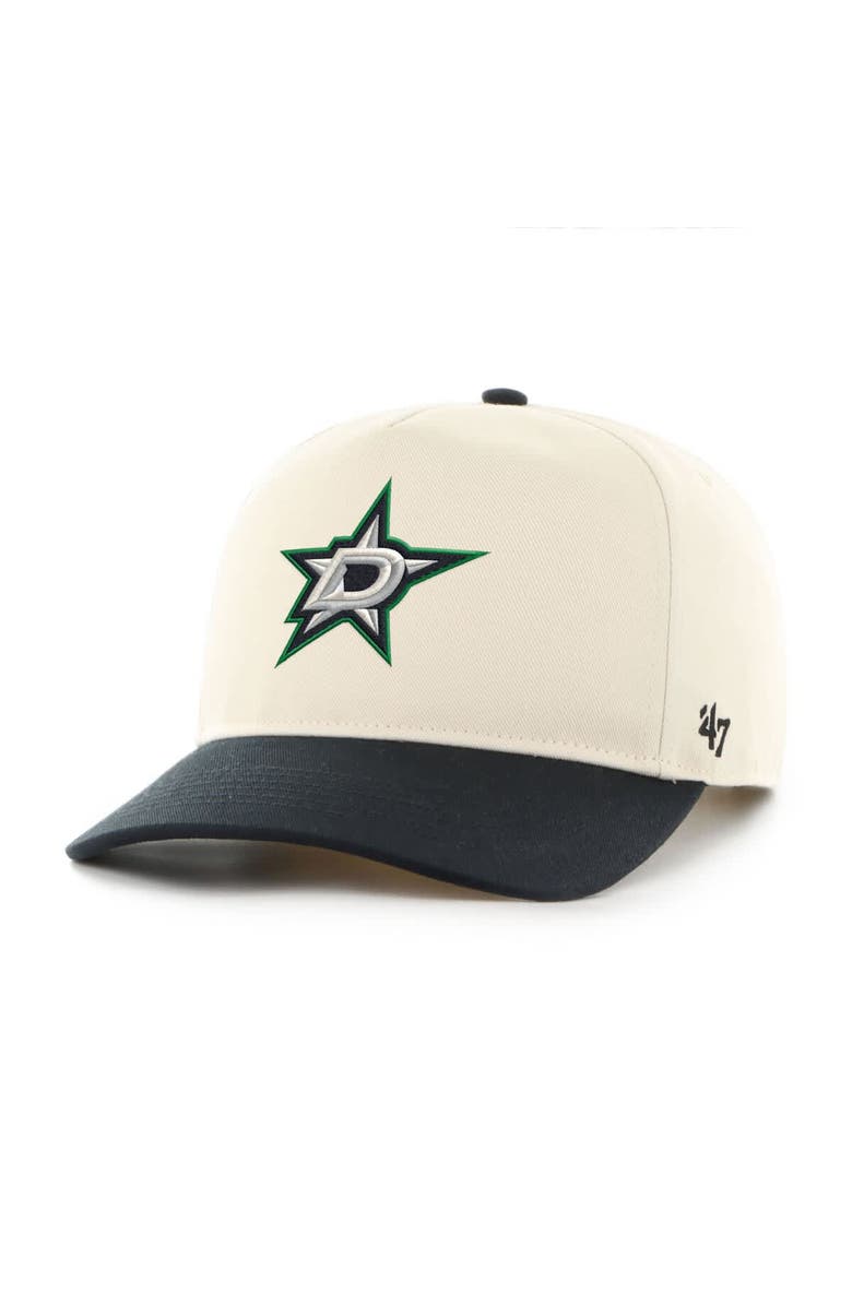 '47 Men's '47 Cream/Black Dallas Stars Logo Hitch Adjustable Hat, Main, color, Cream
