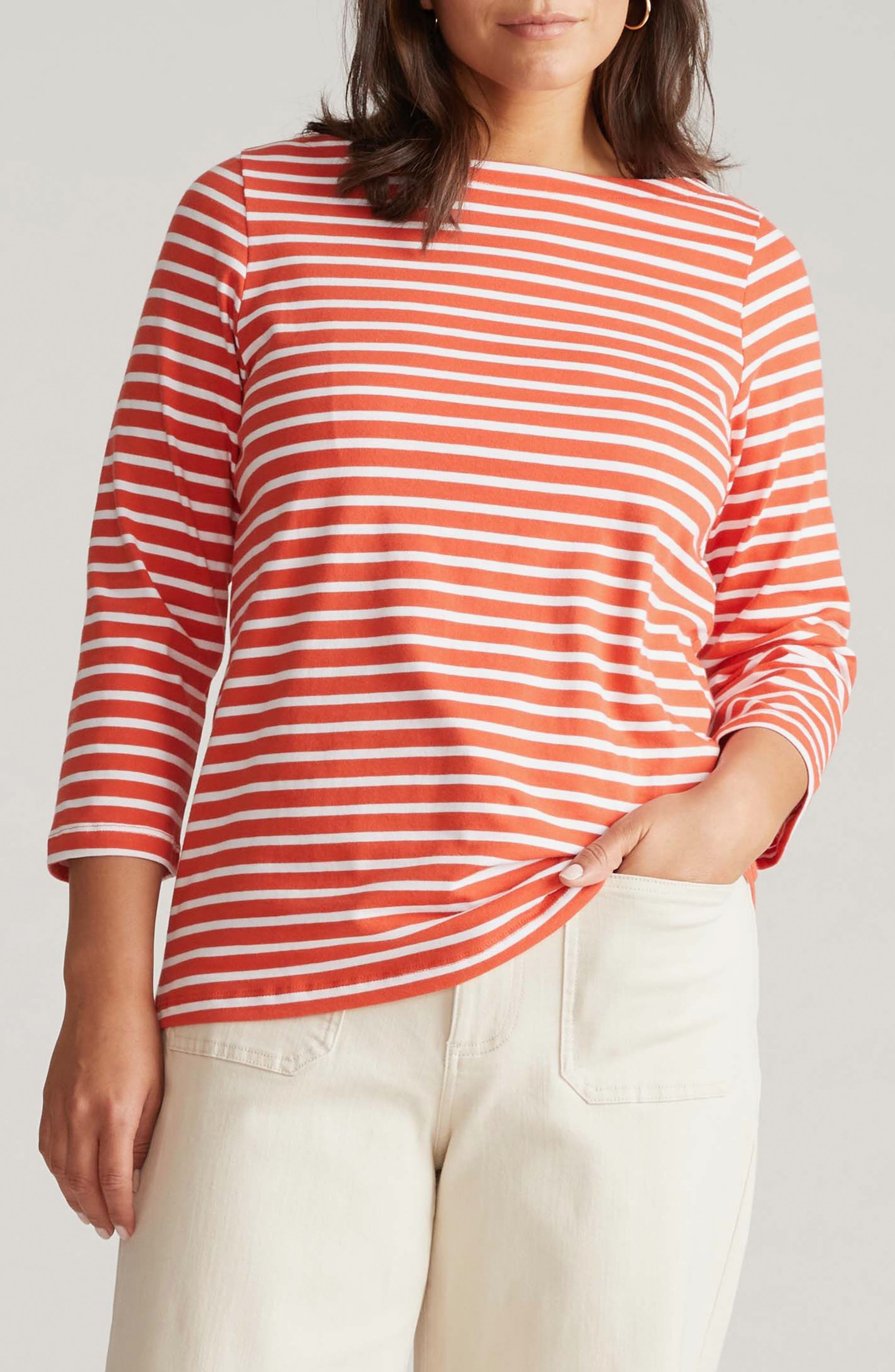 VERMILION RED/ WHITE STRIPE
